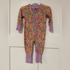 Bamboo Kids Pink Conversation Heart One-Piece Pajamas